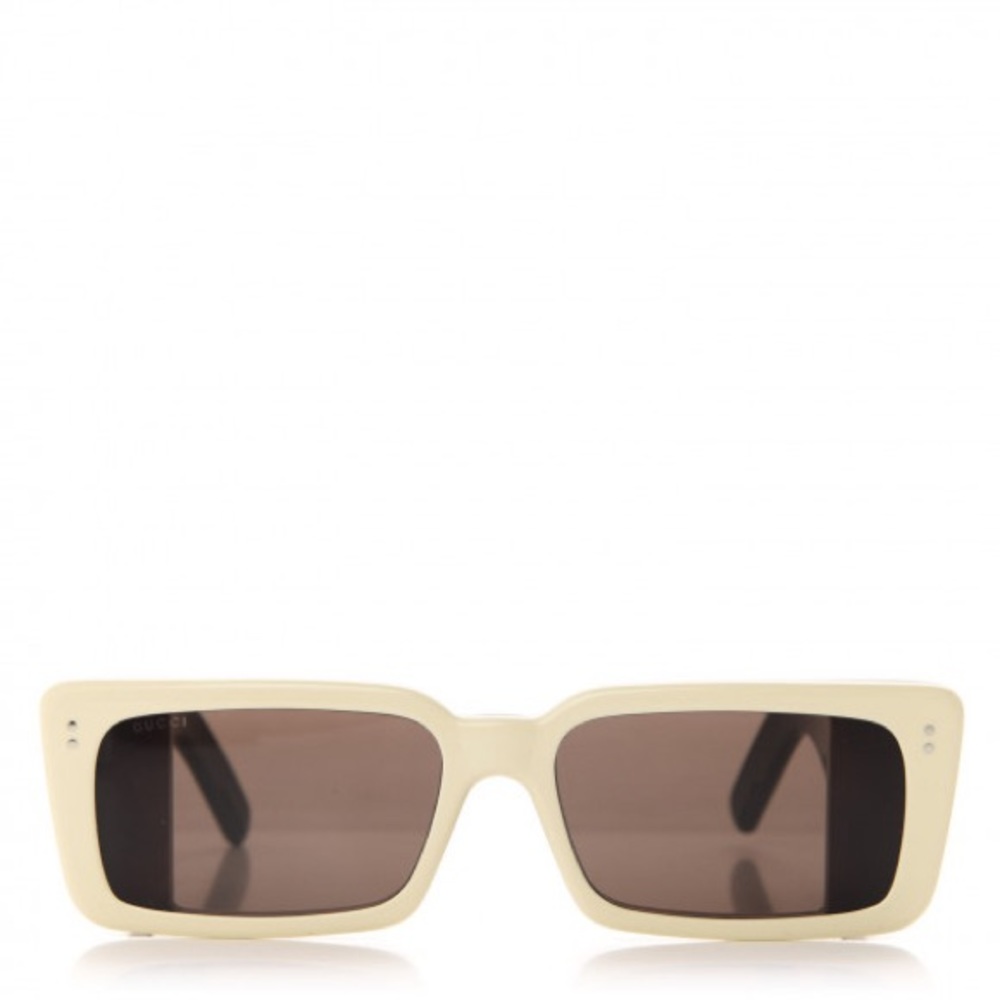 Authentic- New GUCCI Acetate Rectangular Flap GG0543S Sunglasses White Black - Picture 5 of 17